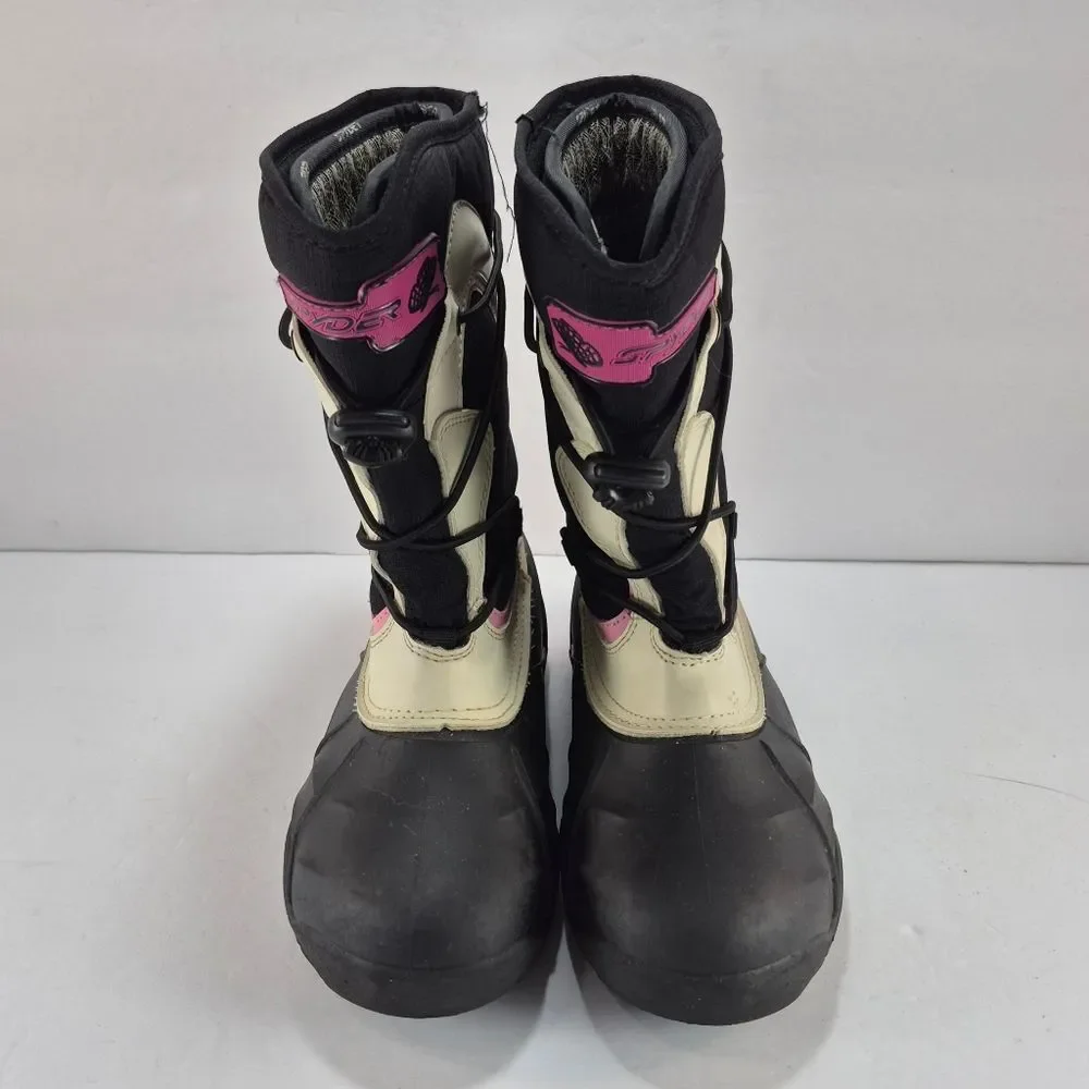 Spyder Insulated Snow Boots with Butterfly Logo, Kids/Youth Size 1 Cozy Retro...